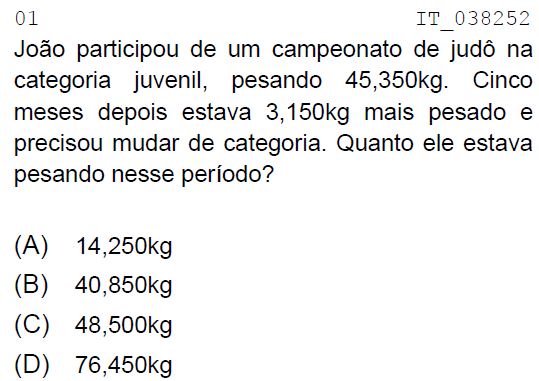 Teste de Matemática!